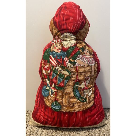 Vintage Stuffed Cloth Folk Art Christmas Santa Figurine 18" Tall Decor Handmade - Picture 5 of 7